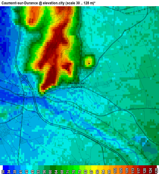 Caumont-sur-Durance elevation map