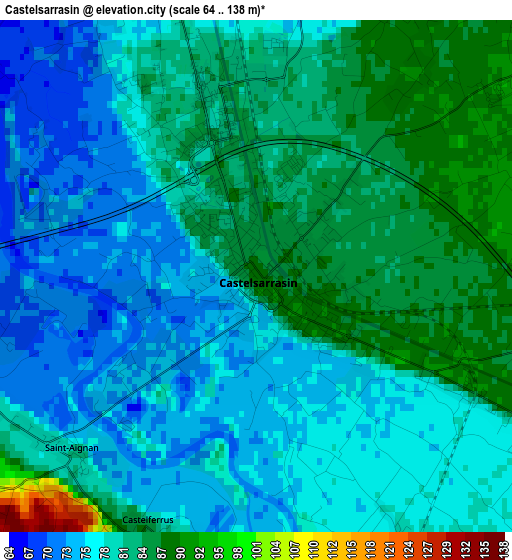 Castelsarrasin elevation map