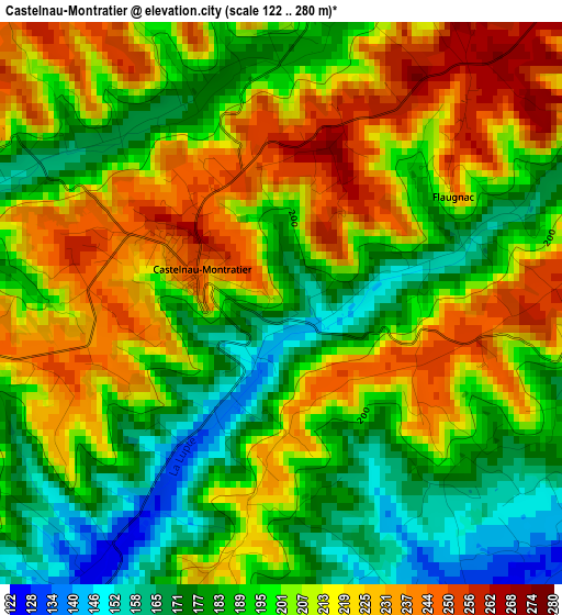 Castelnau-Montratier elevation map