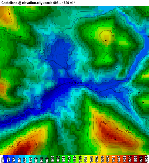 Castellane elevation map