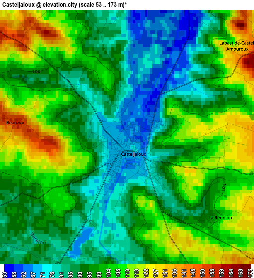 Casteljaloux elevation map