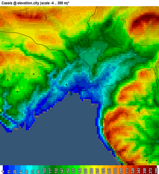 Cassis elevation map