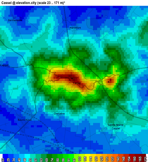 Cassel elevation map