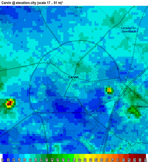 Carvin elevation map