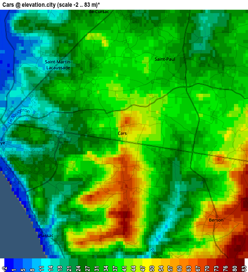 Cars elevation map