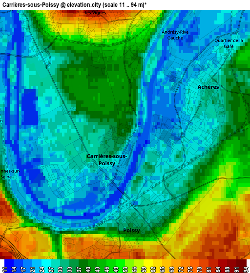 Carrières-sous-Poissy elevation map