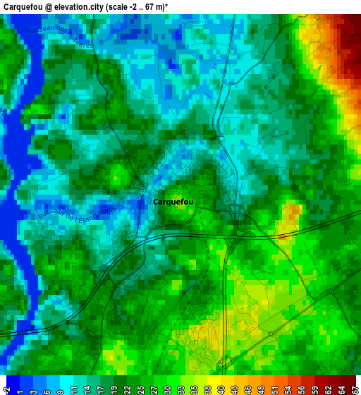 Carquefou elevation map