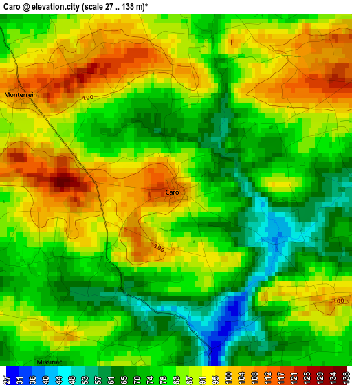 Caro elevation map