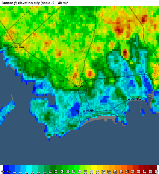 Carnac elevation map