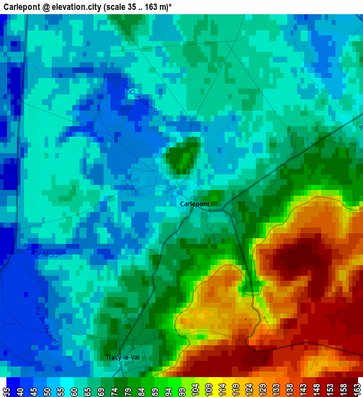 Carlepont elevation map