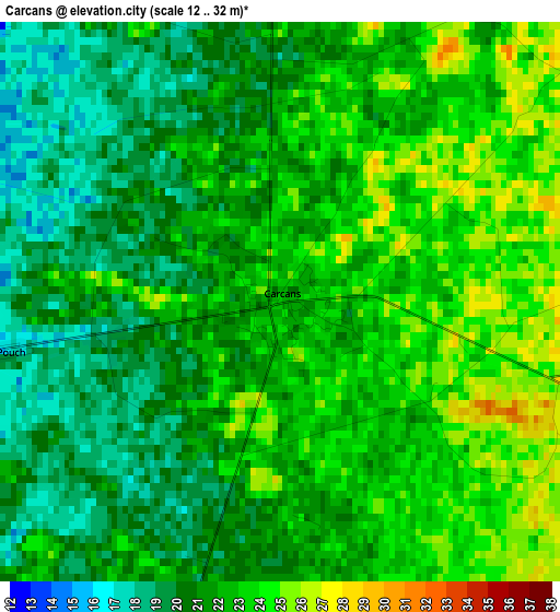 Carcans elevation map