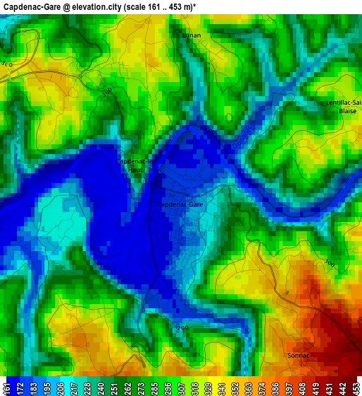 Capdenac-Gare elevation map