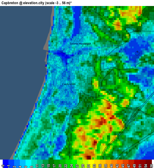 Capbreton elevation map