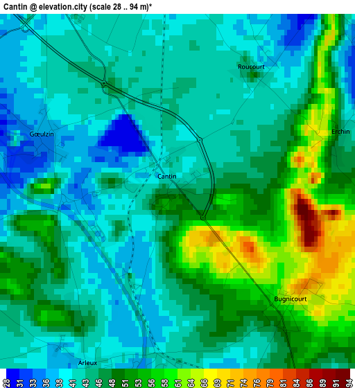 Cantin elevation map