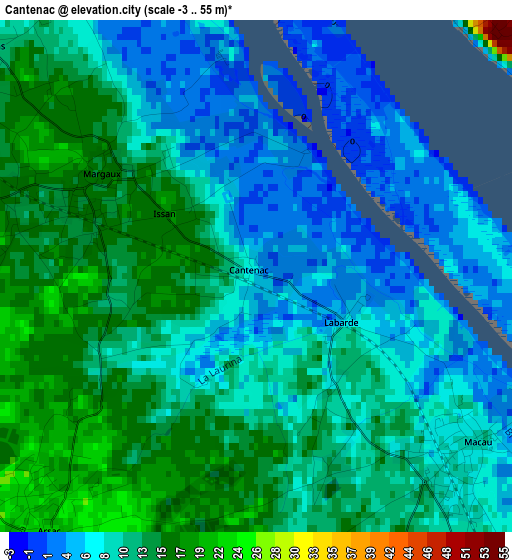 Cantenac elevation map