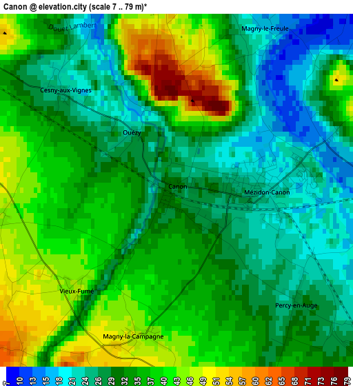 Canon elevation map