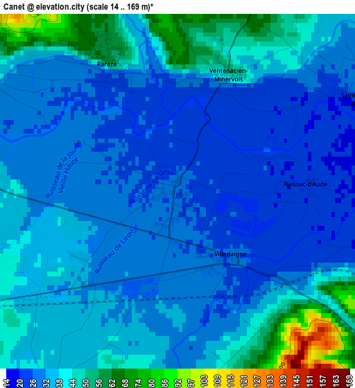 Canet elevation map