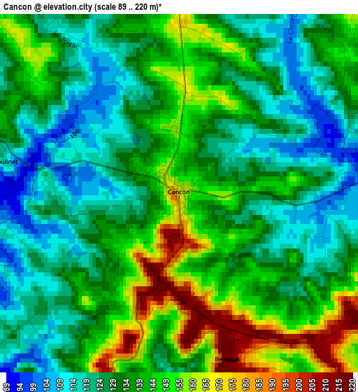 Cancon elevation map