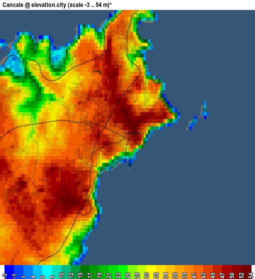 Cancale elevation map