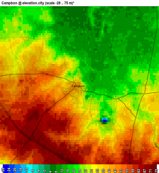 Campbon elevation map