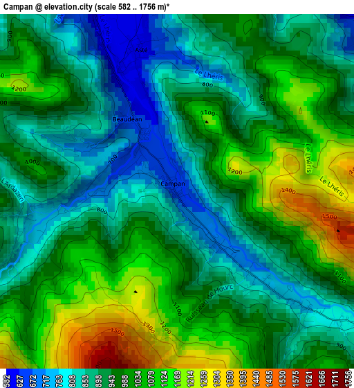 Campan elevation map