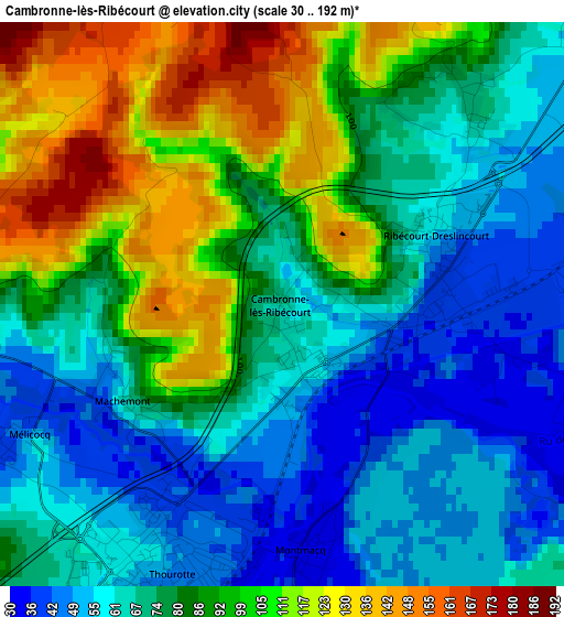 Cambronne-lès-Ribécourt elevation map