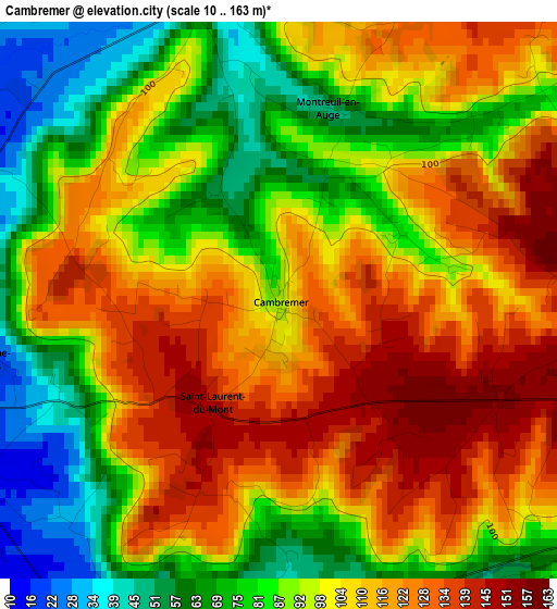 Cambremer elevation map