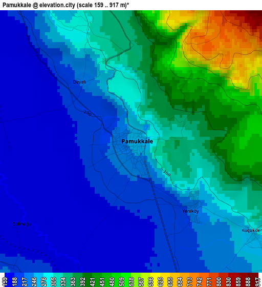 Pamukkale elevation map