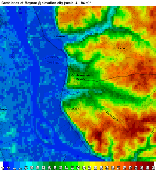 Camblanes-et-Meynac elevation map