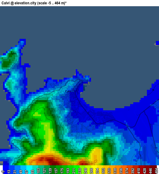 Calvi elevation map