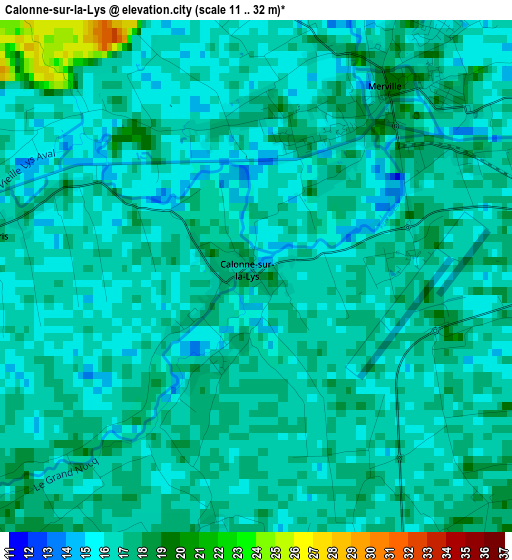 Calonne-sur-la-Lys elevation map