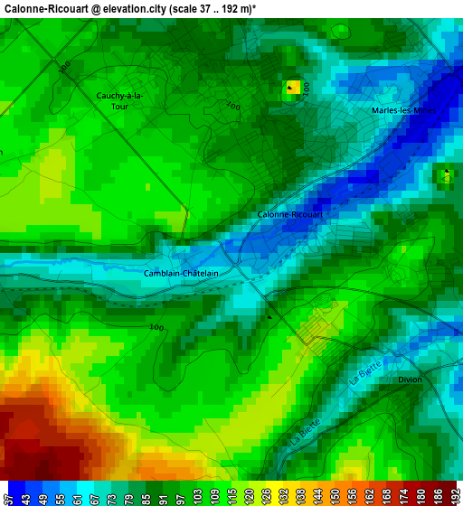 Calonne-Ricouart elevation map