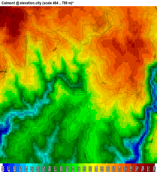 Calmont elevation map