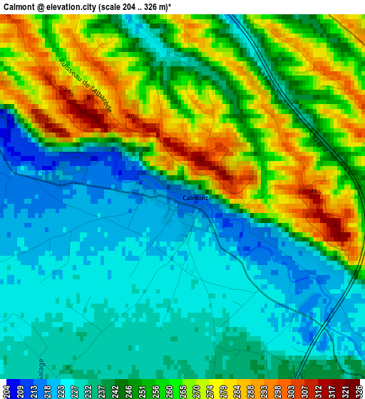 Calmont elevation map