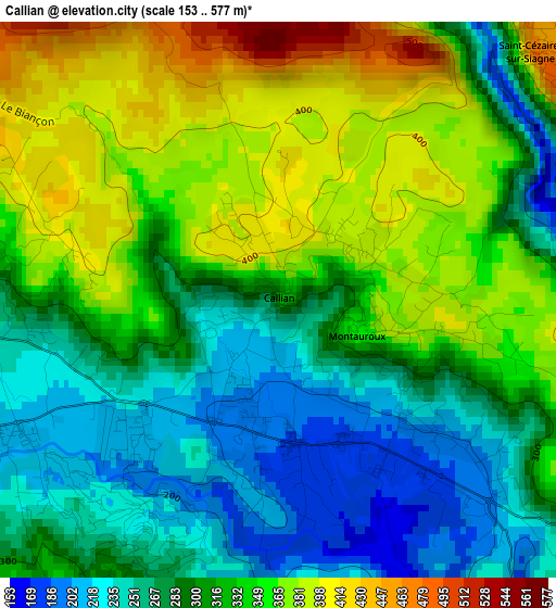 Callian elevation map