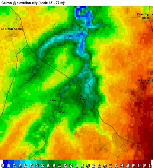 Cairon elevation map