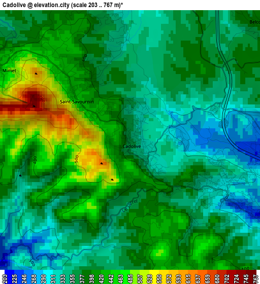 Cadolive elevation map