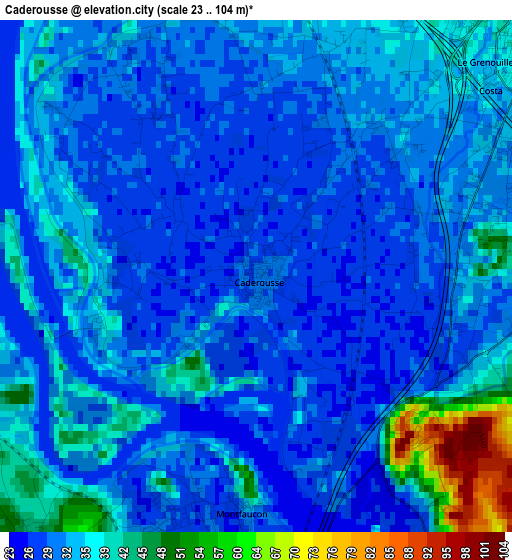 Caderousse elevation map