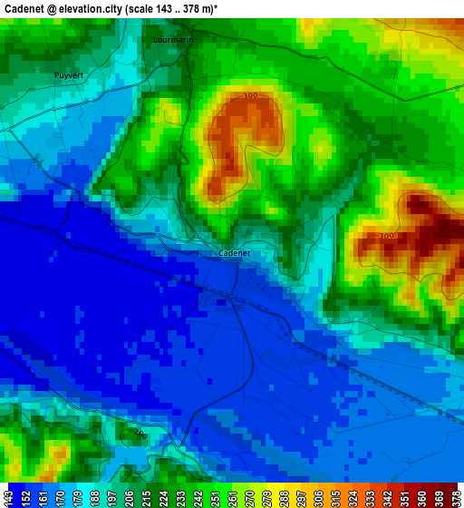 Cadenet elevation map