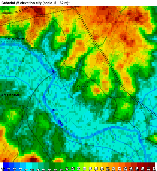 Cabariot elevation map