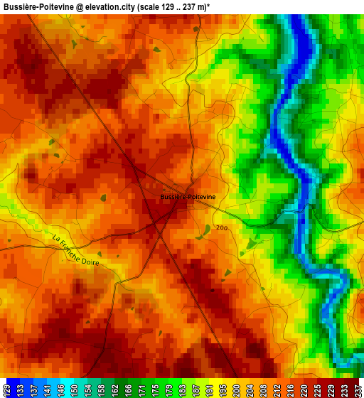 Bussière-Poitevine elevation map