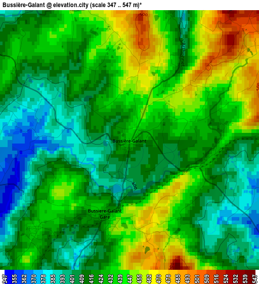 Bussière-Galant elevation map