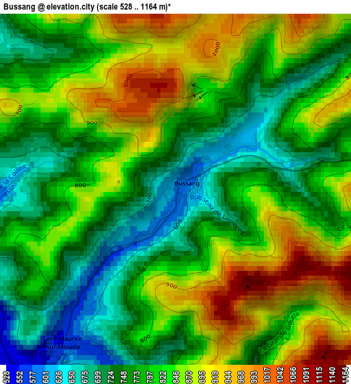 Bussang elevation map