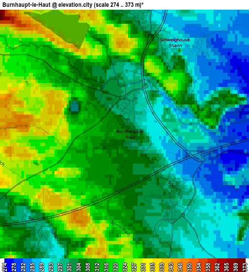 Burnhaupt-le-Haut elevation map