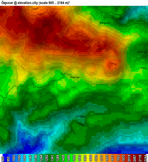 Özpınar elevation map