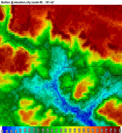 Bullion elevation map