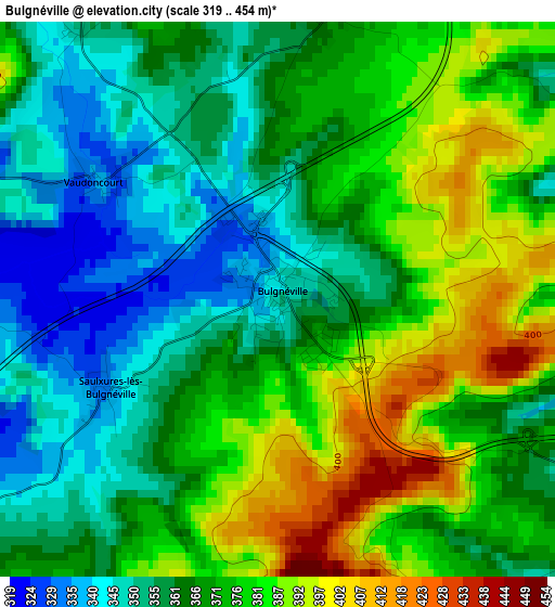 Bulgnéville elevation map