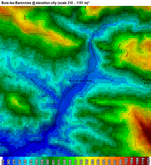 Buis-les-Baronnies elevation map