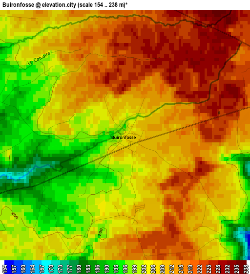 Buironfosse elevation map