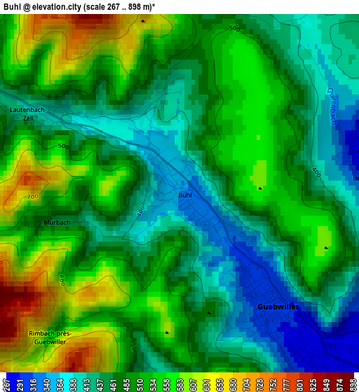 Buhl elevation map